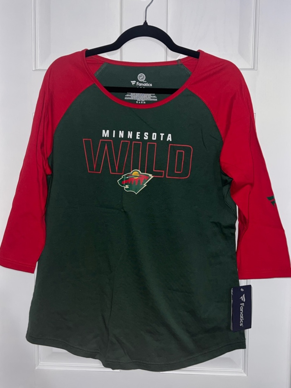 Minnesota WILD 3/4 Sleeve Large Brand New